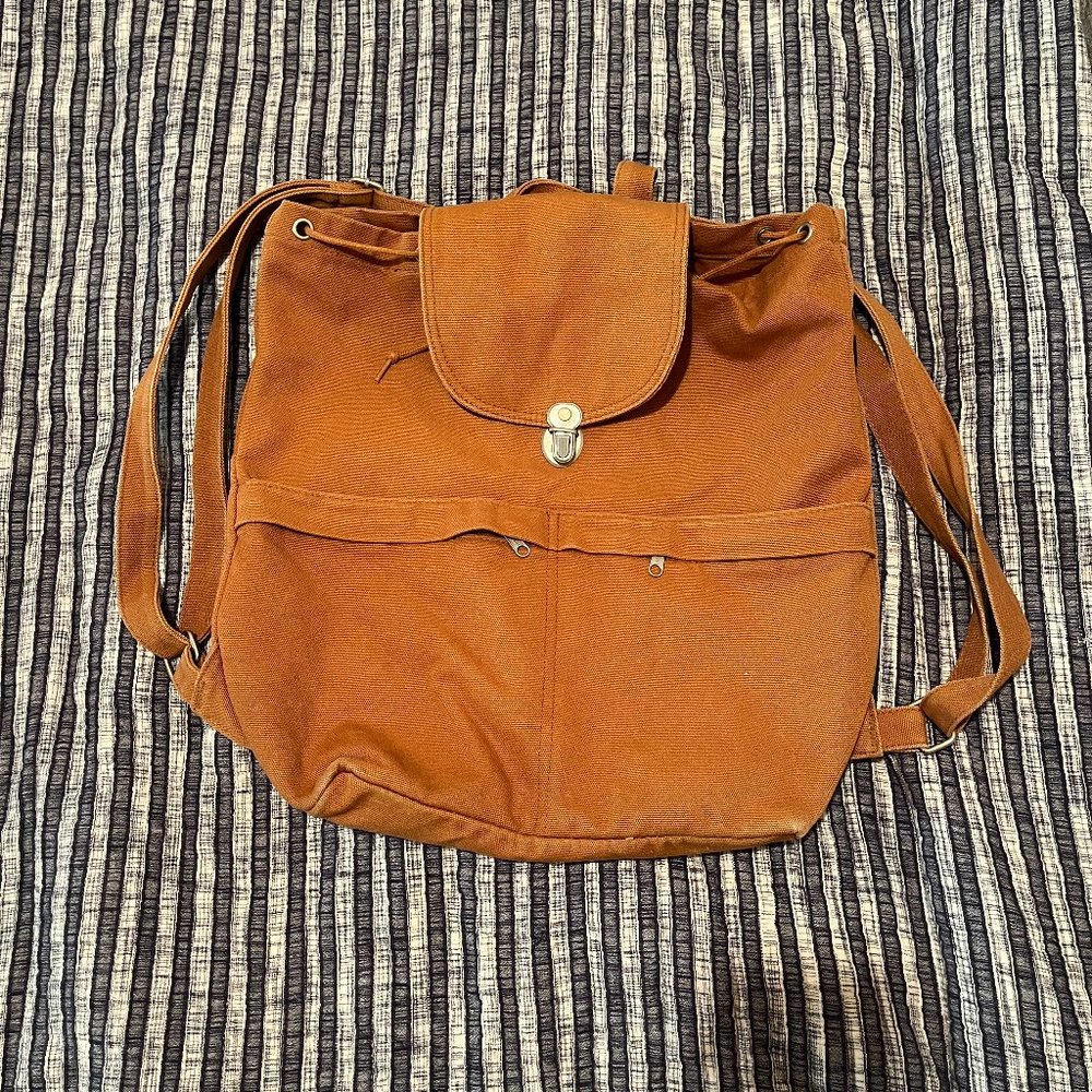 BAGGU canvas drawstring backpack